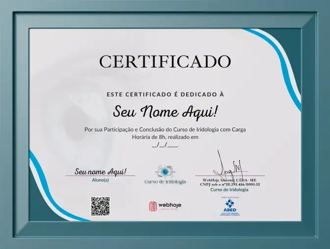 Certificado do Curso de Iridologia